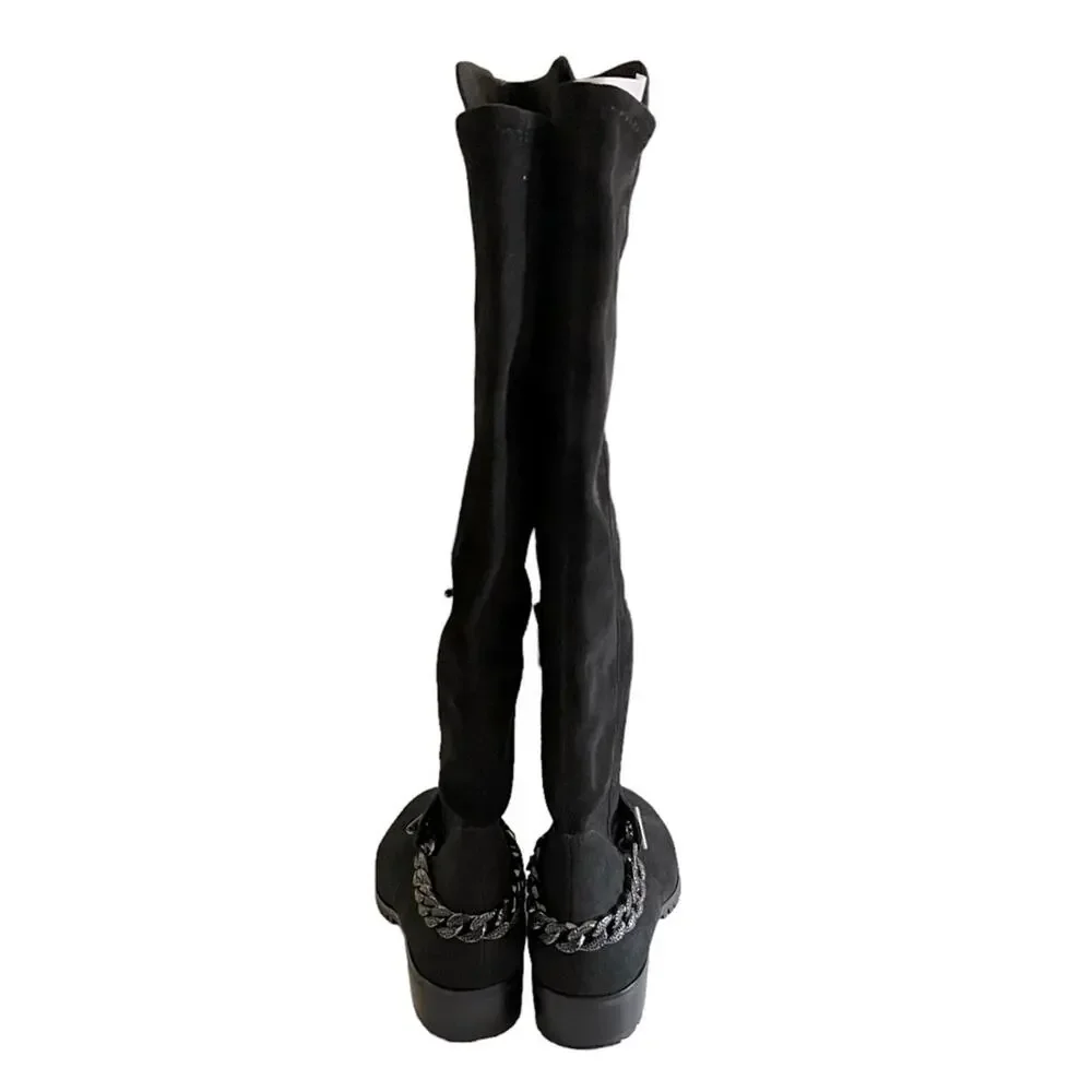 Karl Lagerfeld Paris Shay Black Suede Knee High Boot Size 7.5